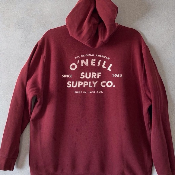 O’Neill Surf Hoodie | Maroon Graphic Pullover | Men’s XL | Skate & Surf Style - Picture 1 of 10